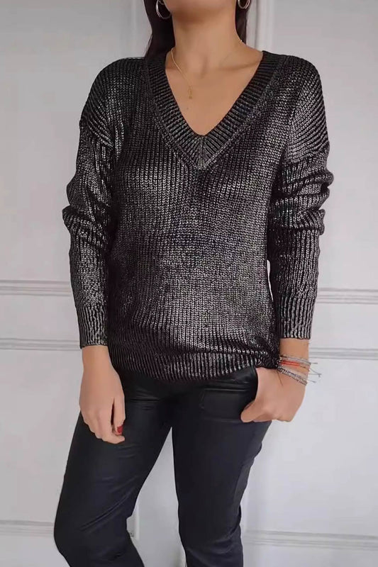 Victoria® | Light silk sweater with V-neck