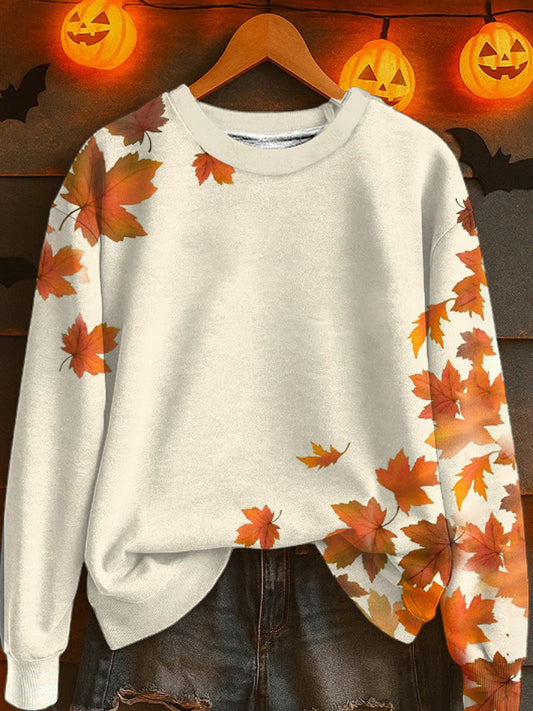 Women's Casual Autumn Maple Leaf Sweatshirt artswardrobe