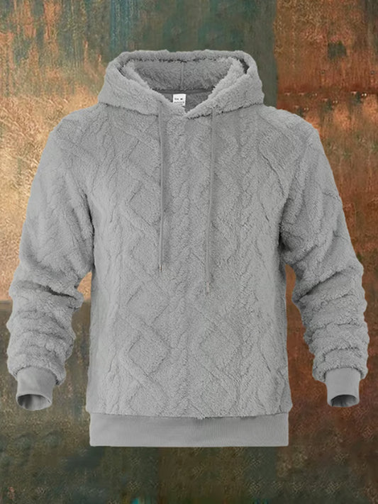 Men's Jacquard Double-Faced Fleece Hooded Sweatshirt artswardrobe
