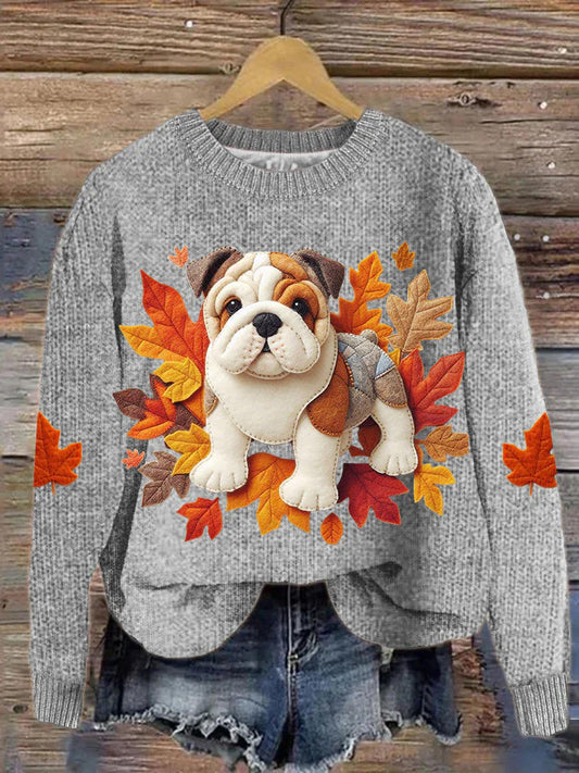 Women's Pug Maple Leaf Sweatshirt elevenforest