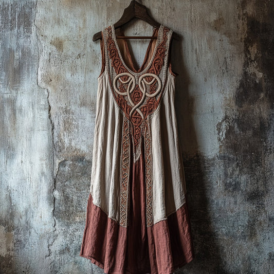 Tribal Celtic Knot Lace Art Linen Tank Dress artswardrobe