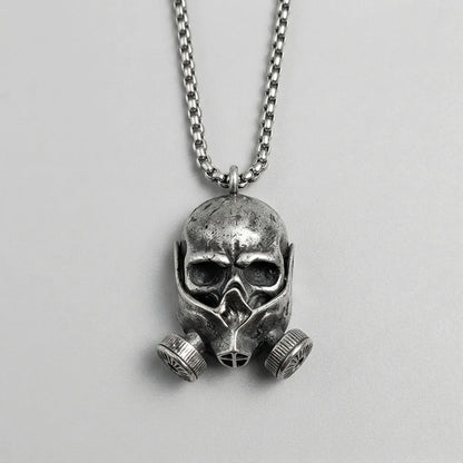 Toxic Reaper Skull Gas Mask Pendant Necklace