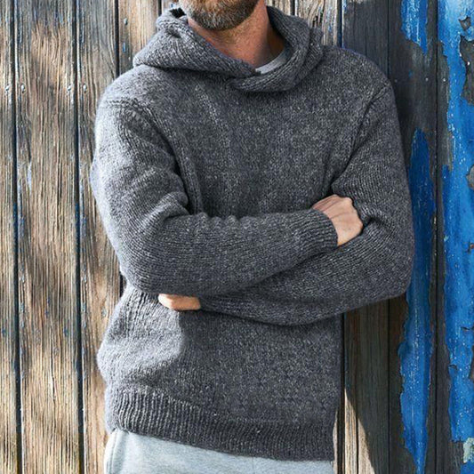 Men's  Wool Blend Cozy Knit Hoodie artswardrobe