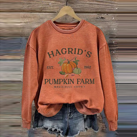 Comstylish Women's Hagrid's Pumpkin Farm Print Sweatshirt