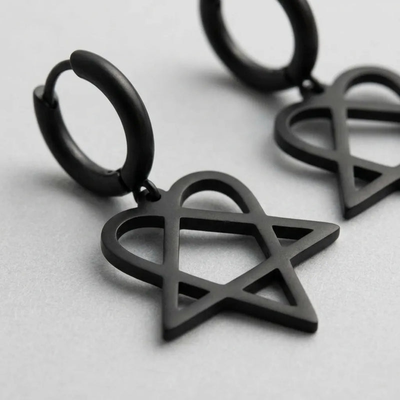 Heartagram Hoop Earrings
