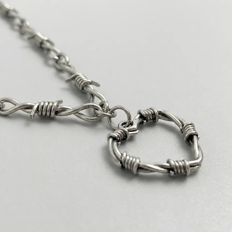 Thorned Wire Heart Pendant Necklace