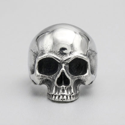 Classic Half-Jaw Skull Wide Band Ring