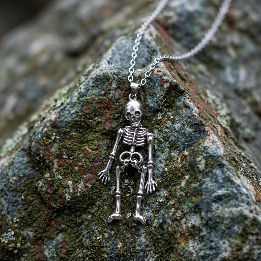 Articulated Skeleton Gothic Pendant Necklace