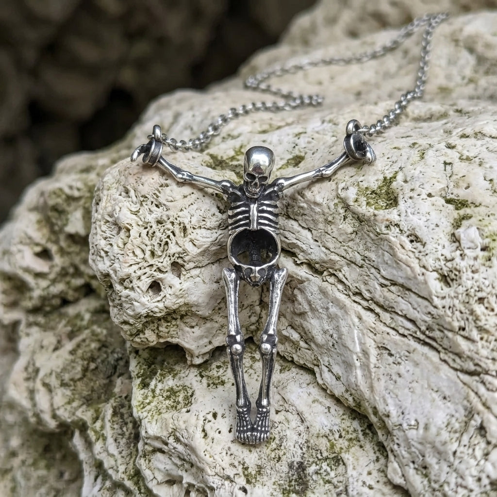Bone Crucifix Gothic Skeleton Necklace