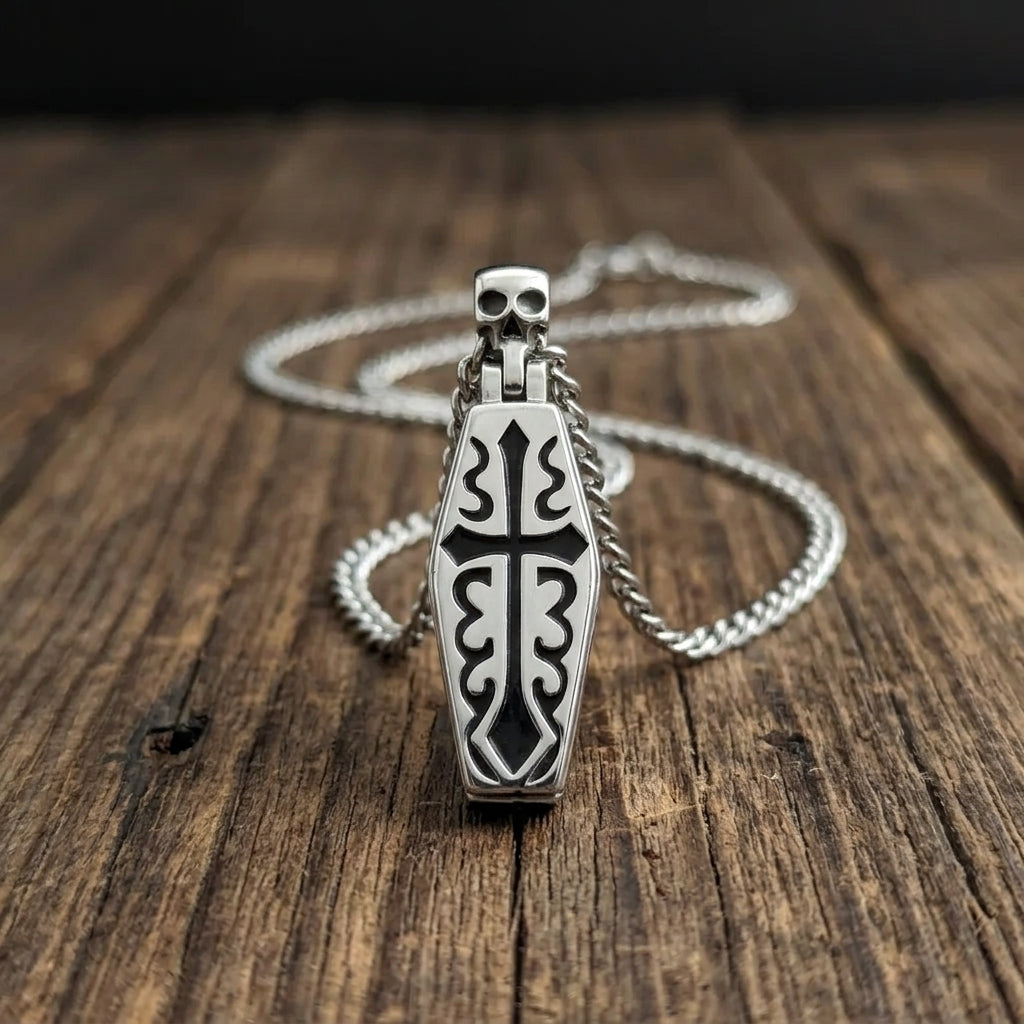 Cursed Casket Cross Dark Necklace
