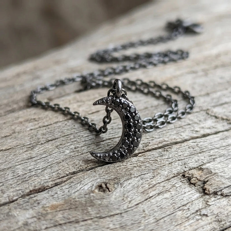 Dark Lunar Shadow Pendant Necklace