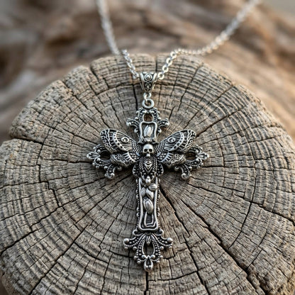 Death wing Cross Necklace