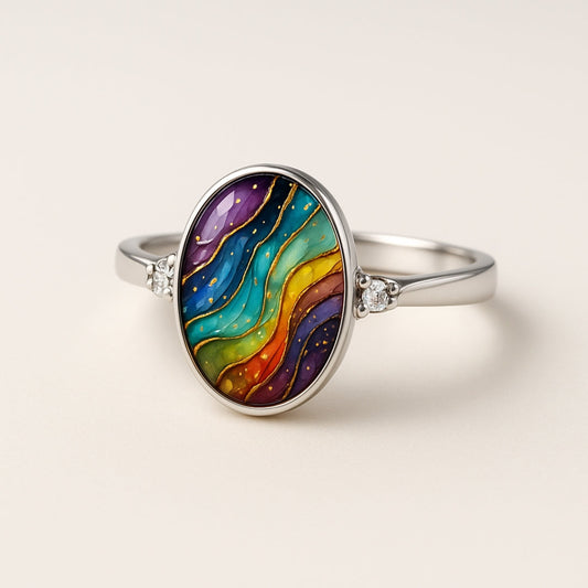 Colorful Round Stone Ring