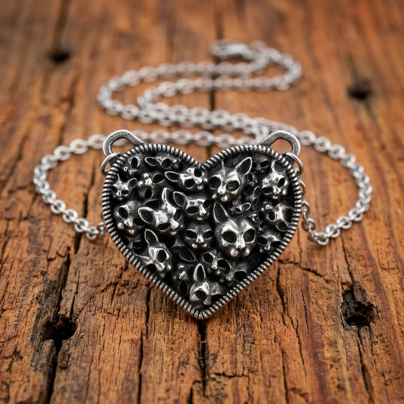 Nine Lives Heart Necklace