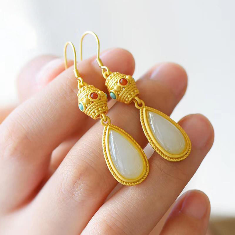 Delicate Artisan Gold Earring