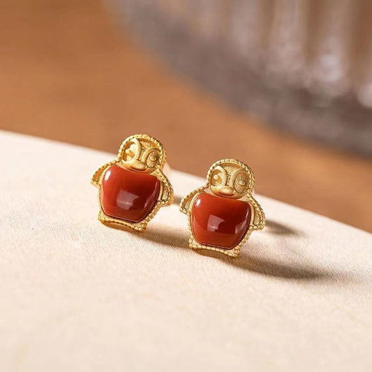 Vintage Handmade Gold Earring