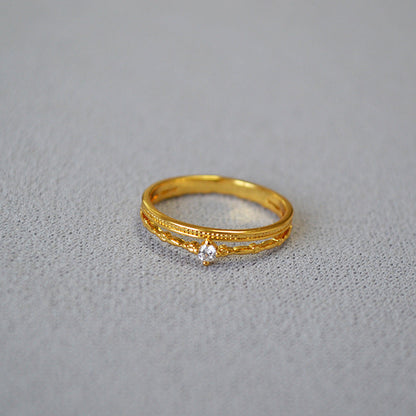 Delicate Artisan Gold Ring