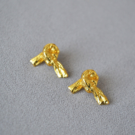 Vintage Handmade Gold Earring