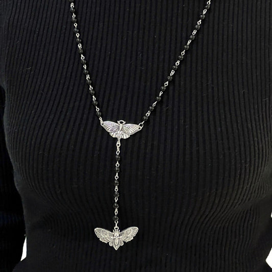 Winged Duality Lariat Necklace