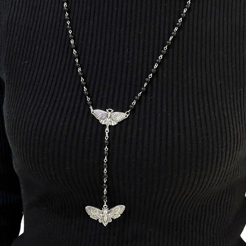 Winged Duality Lariat Necklace