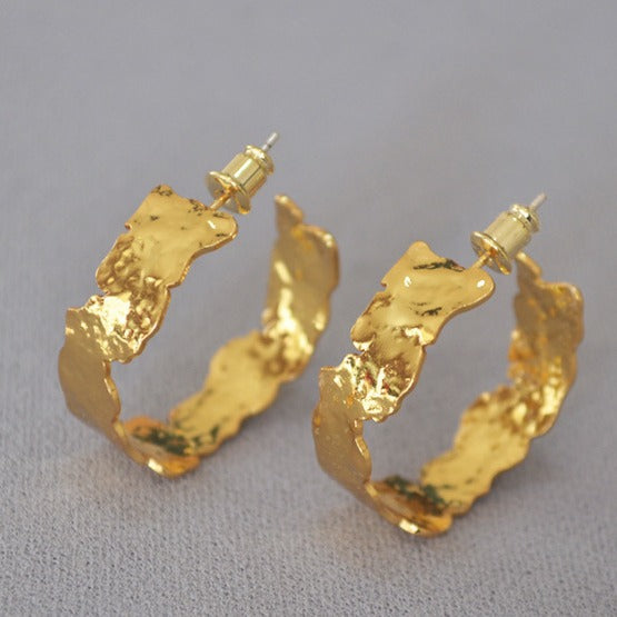 Delicate Artisan Gold Earring