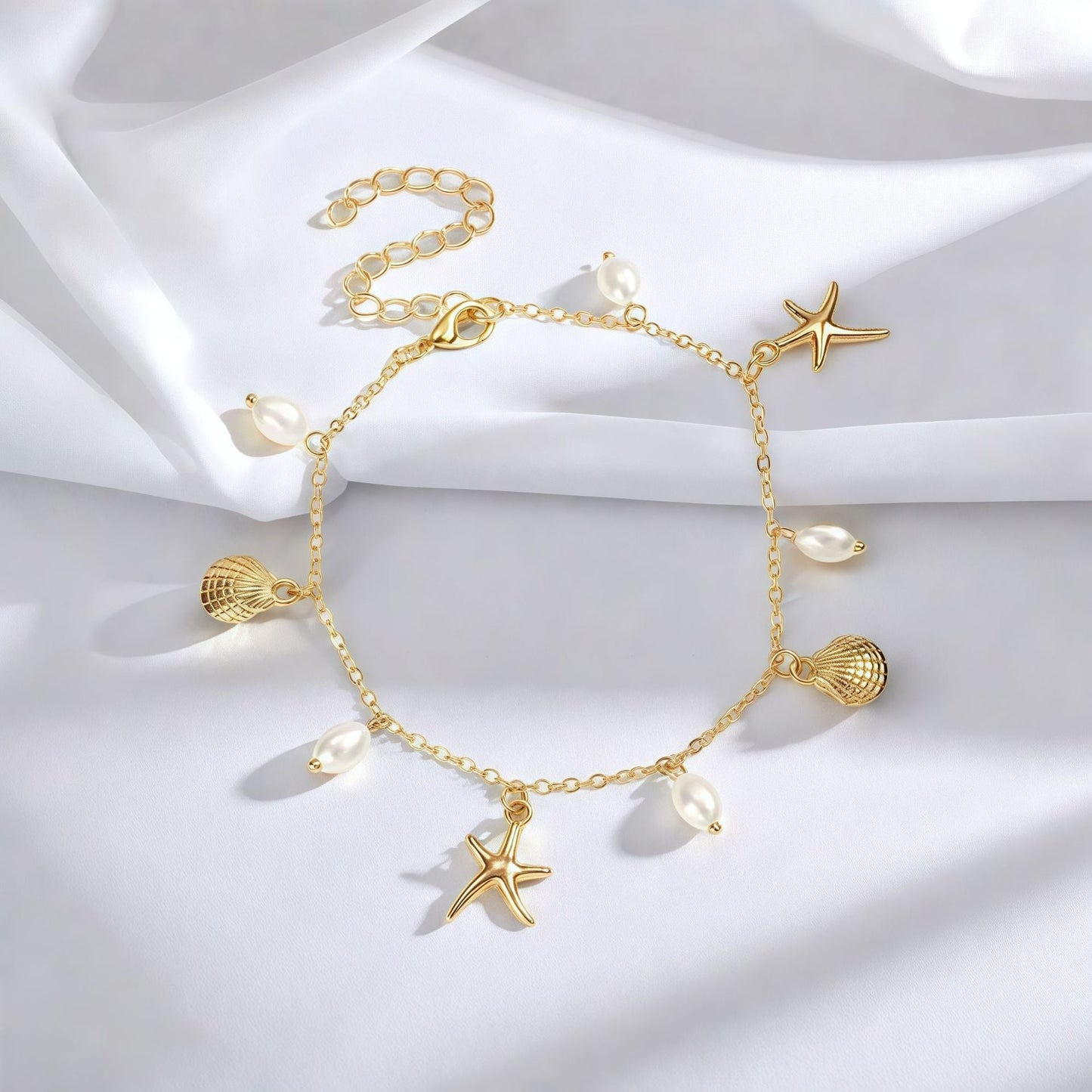 Delicate Artisan Pearl Anklet
