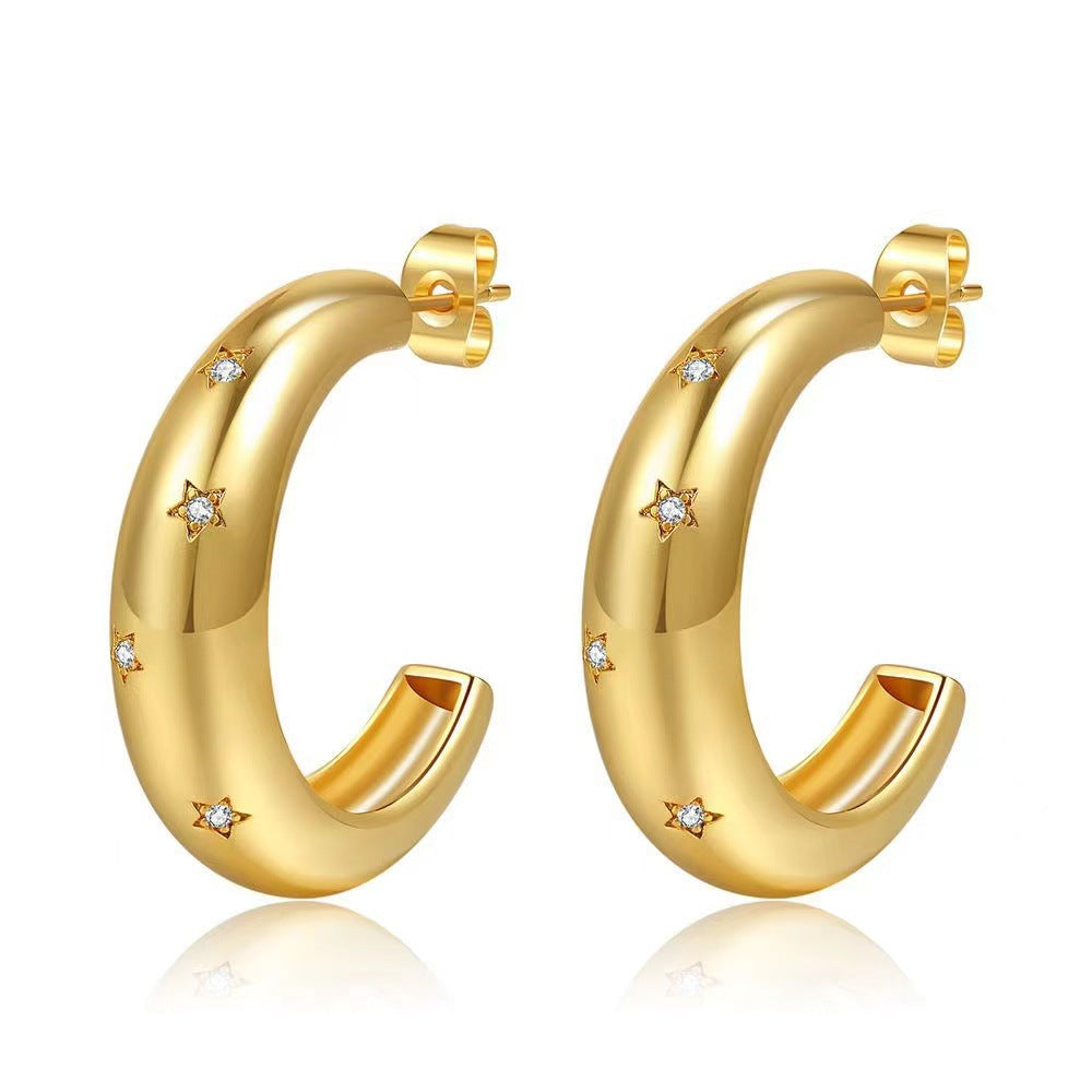 Vintage Handmade Gold Earring