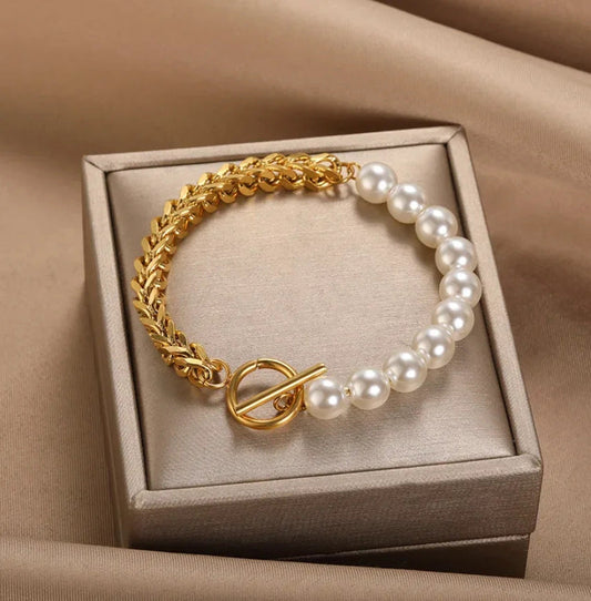 Delicate Artisan Pearl Bracelet