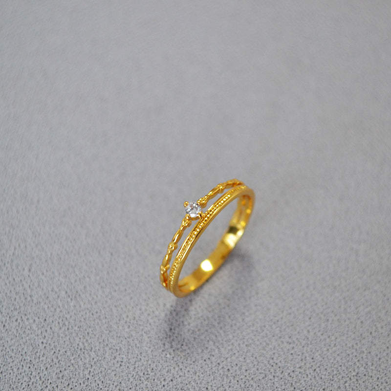 Delicate Artisan Gold Ring