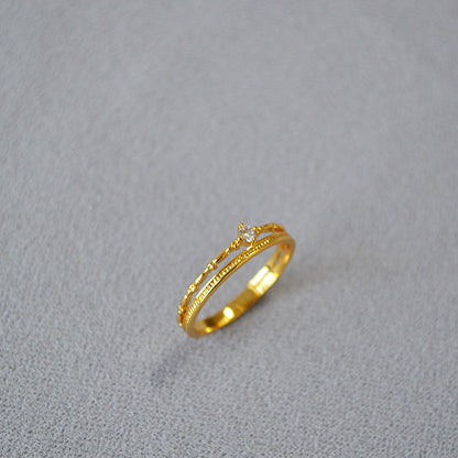 Delicate Artisan Gold Ring