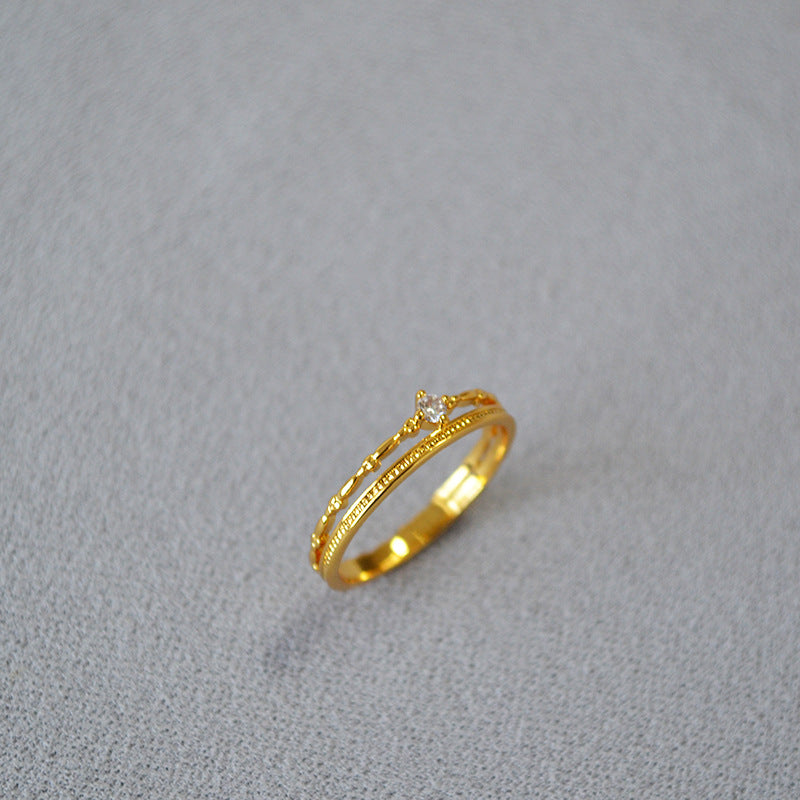 Delicate Artisan Gold Ring