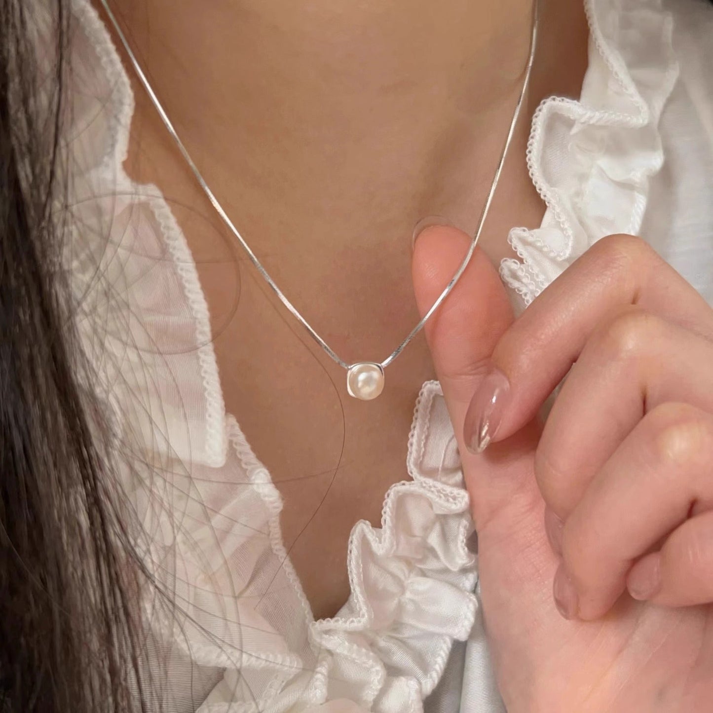 Delicate Artisan Pearl Necklace