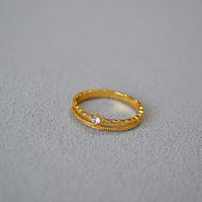 Delicate Artisan Gold Ring