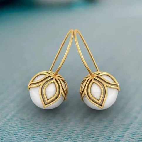 Delicate Artisan Gold Earring
