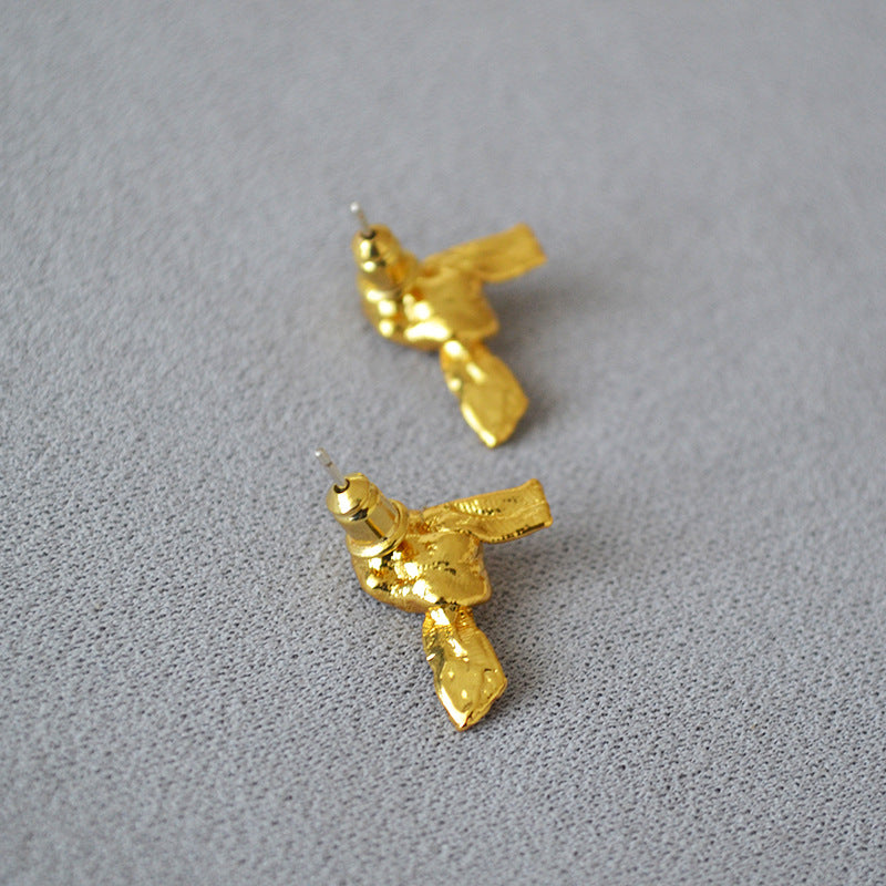 Vintage Handmade Gold Earring