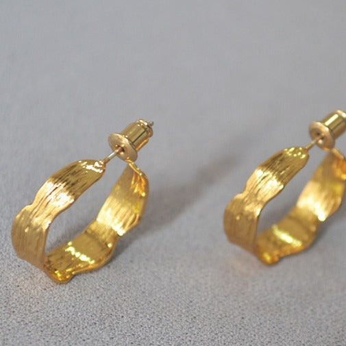 Delicate Artisan Gold Earring