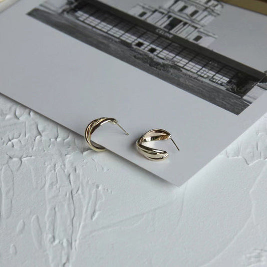 Delicate Artisan Gold Earring