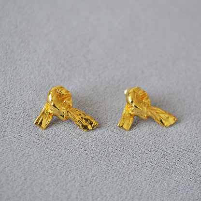 Vintage Handmade Gold Earring