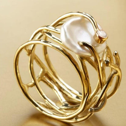 Delicate Artisan Pearl Ring