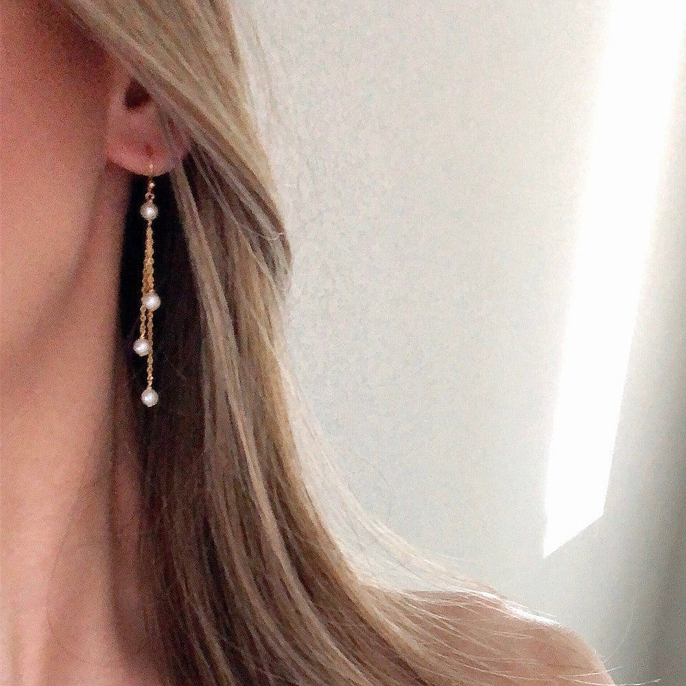 Delicate Artisan Pearl Earring