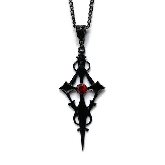 Crimson Stone Gothic Necklace