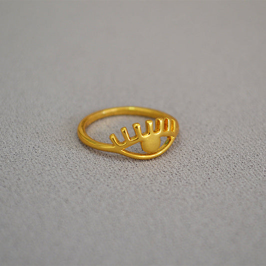 Delicate Artisan Gold Ring