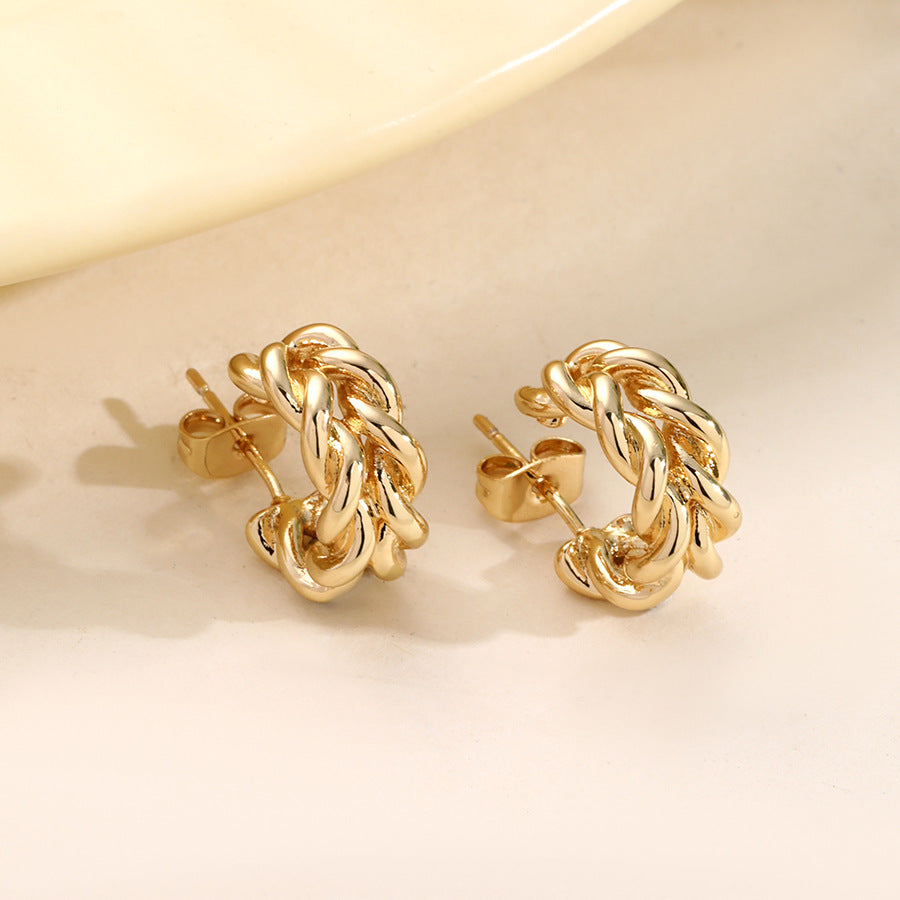 Vintage Handmade Gold Earring