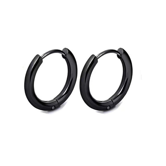 Black Goth Chunky Hoop Earrings