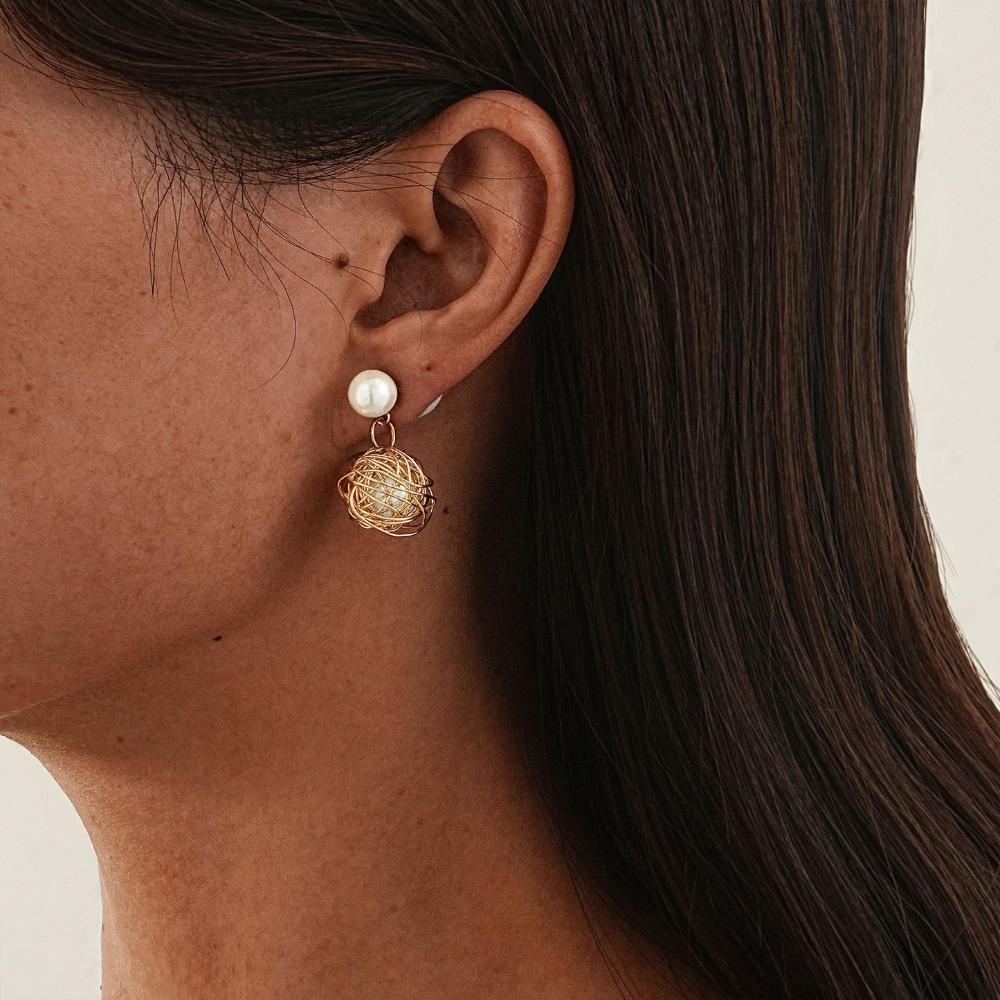 Delicate Artisan Pearl Earring
