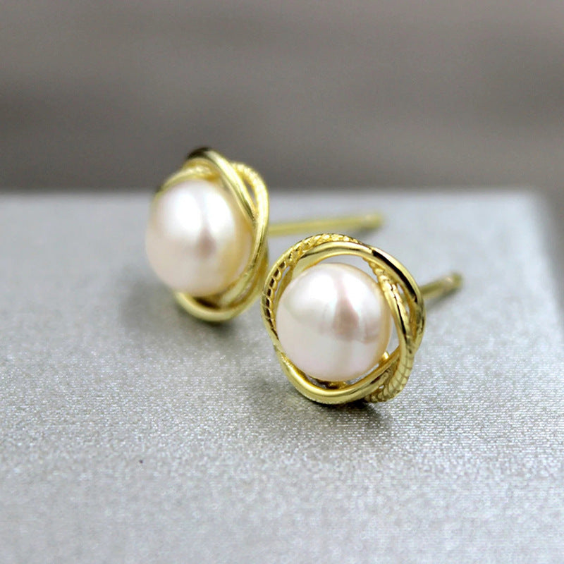 Delicate Artisan Pearl Earring