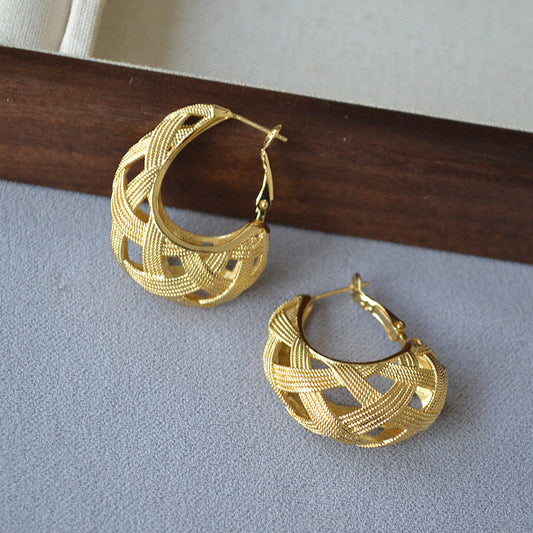 Delicate Artisan Gold Earring