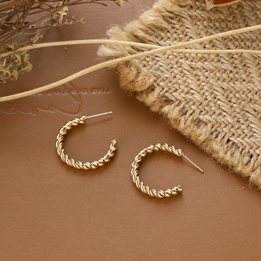 Delicate Artisan Gold Earring