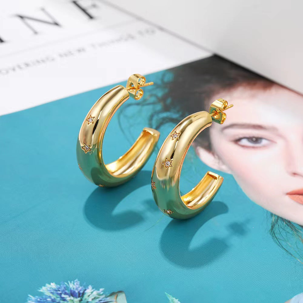 Vintage Handmade Gold Earring