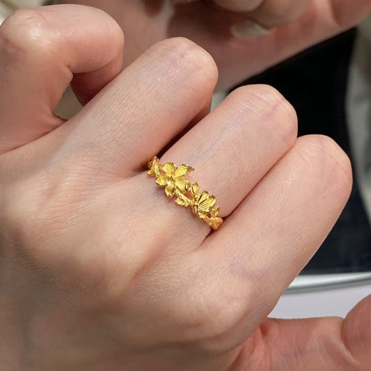 Delicate Artisan Gold Ring